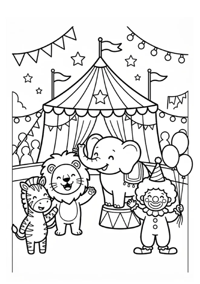 Desenhos de Circo Para Colorir para imprimir e colorir - imagem 7